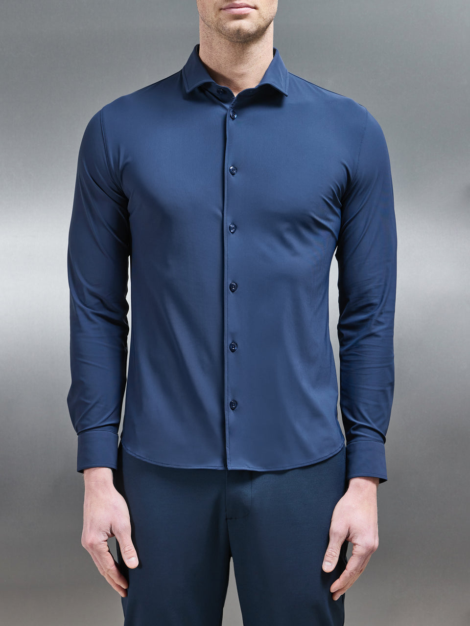 Technical Stretch Travel Shirt in Navy