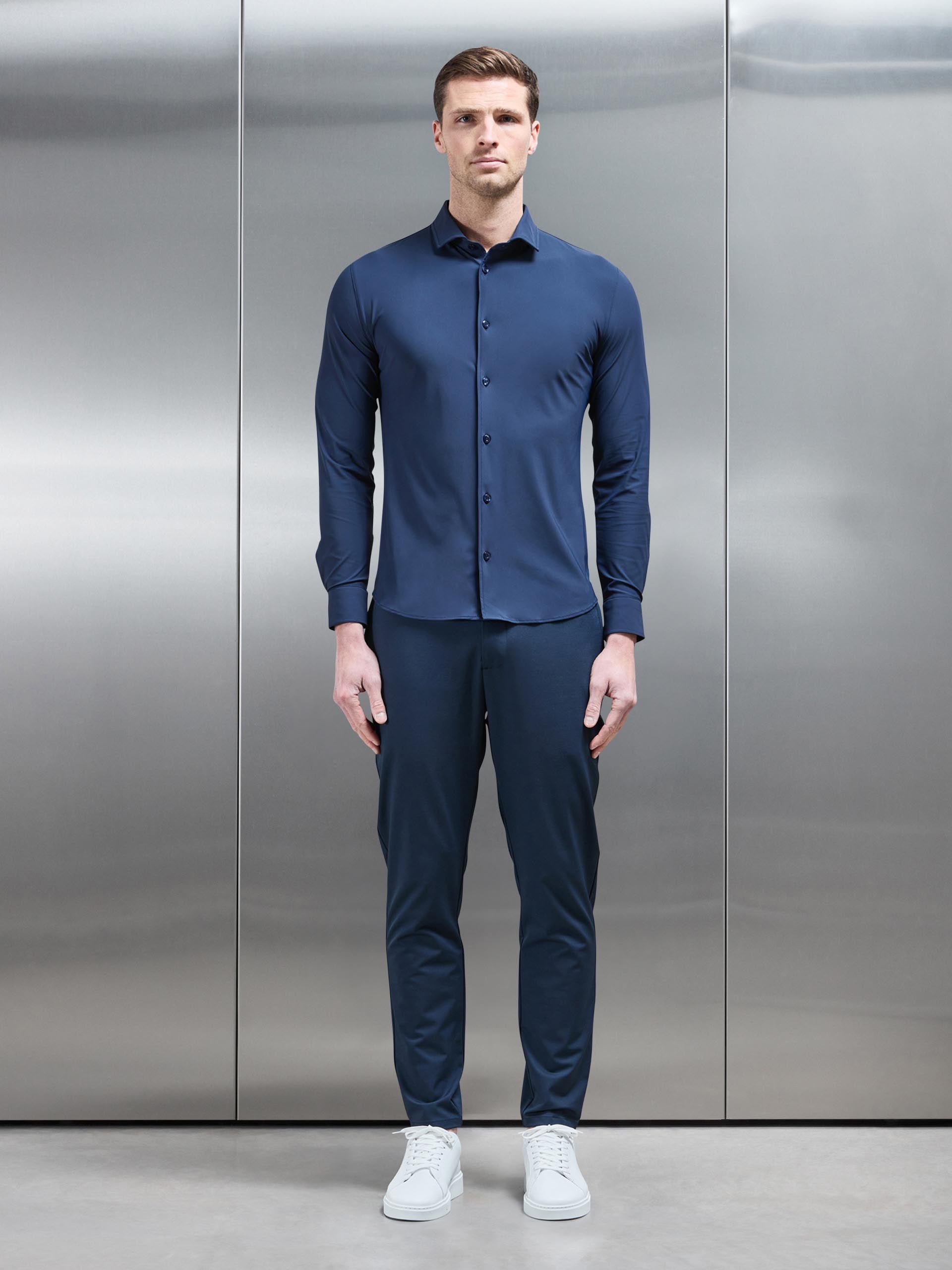 Technical Stretch Travel Shirt in Navy