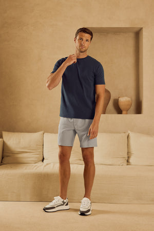 Technical Tailored Cargo Short in Stone