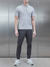 Technical Zip Polo Shirt in Mid Grey