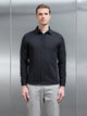 Textured Button Through Shirt in Black