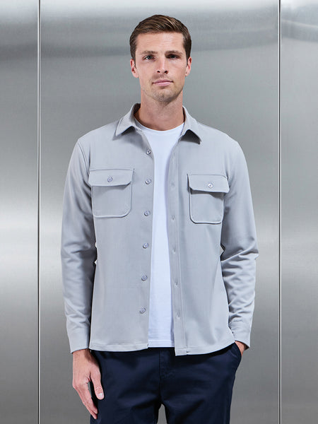 Textured Overshirt in Mid Grey