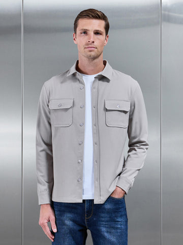 Textured Overshirt in Stone