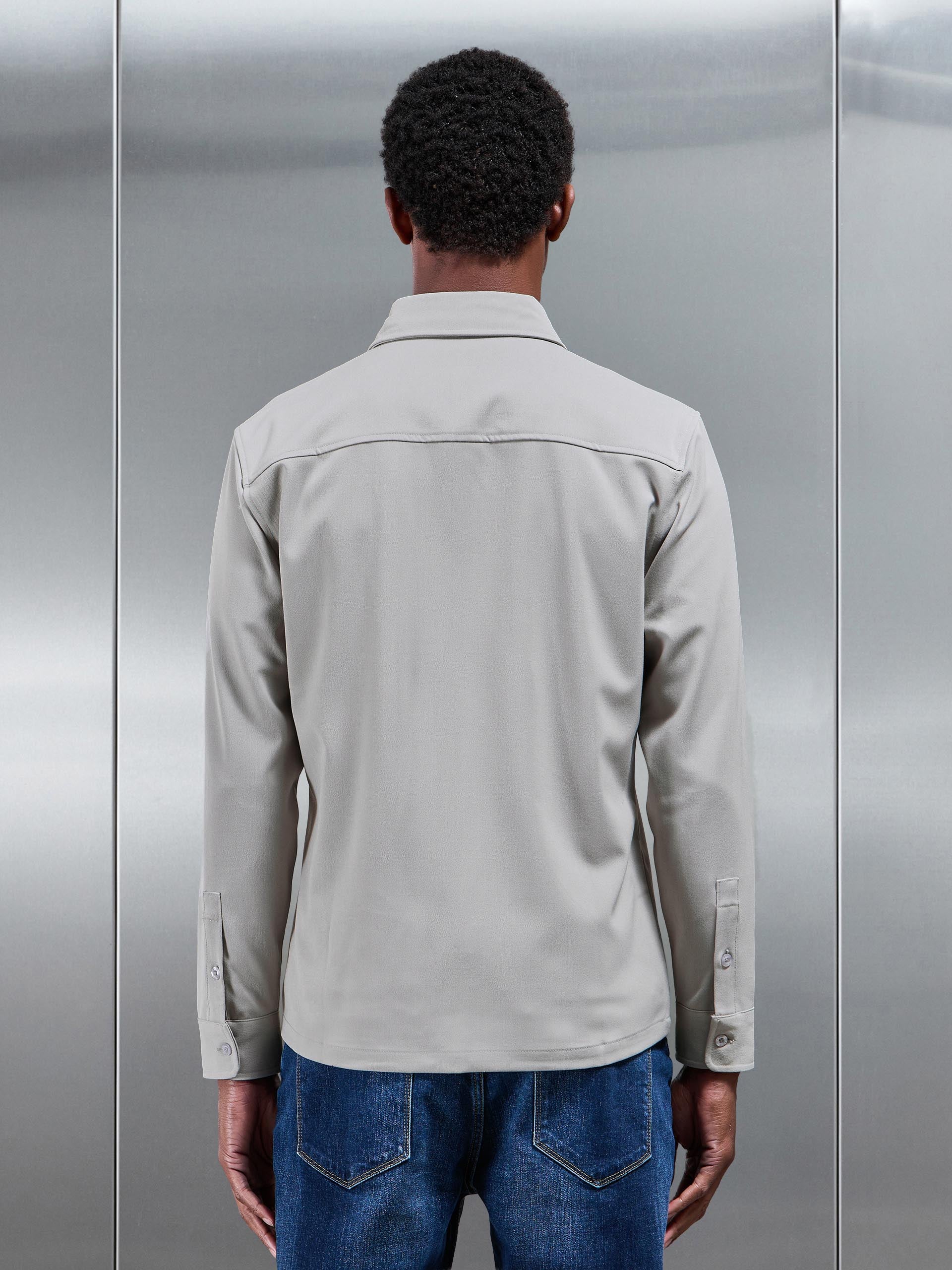 Textured Overshirt in Stone