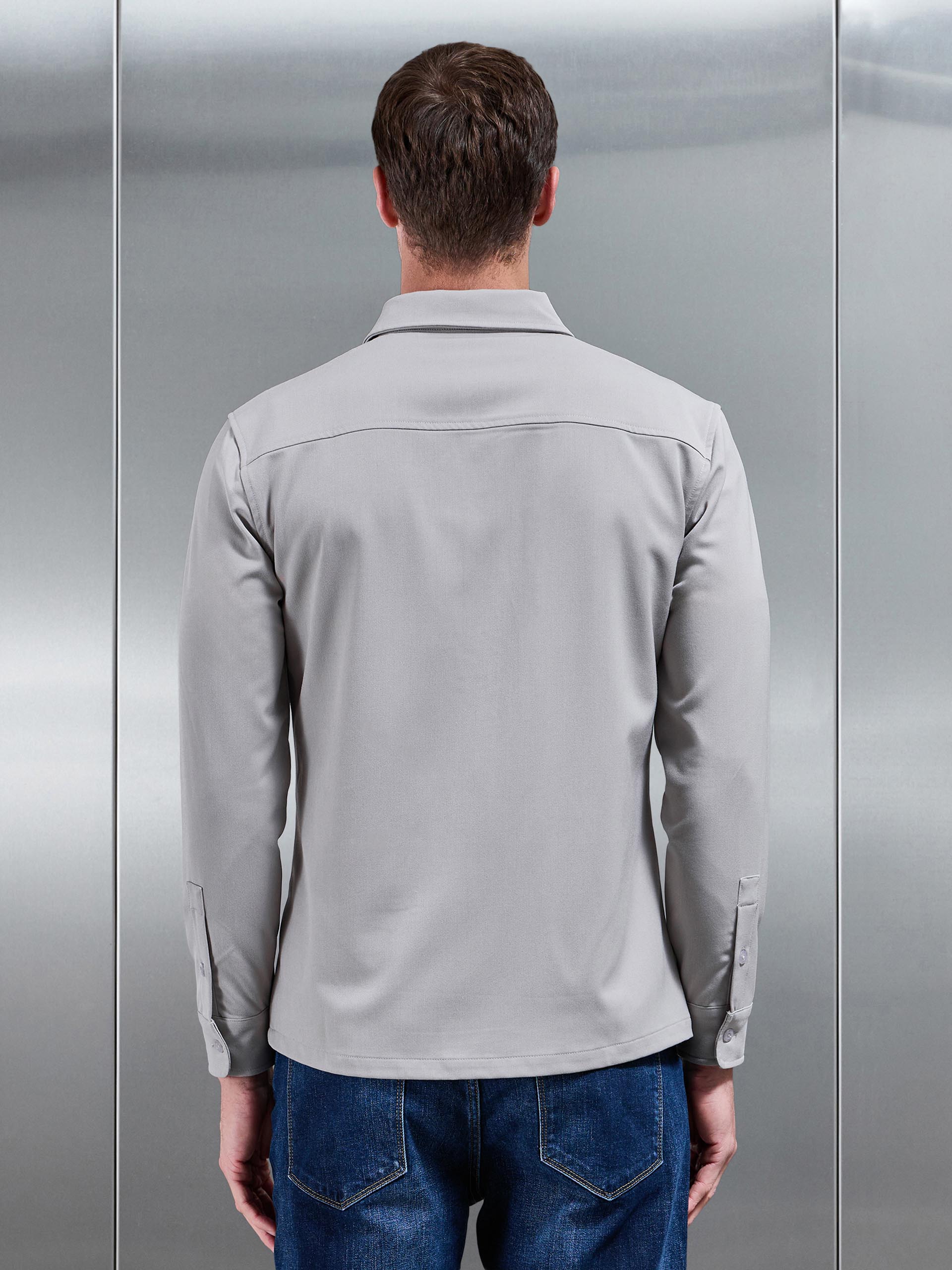 Textured Overshirt in Stone