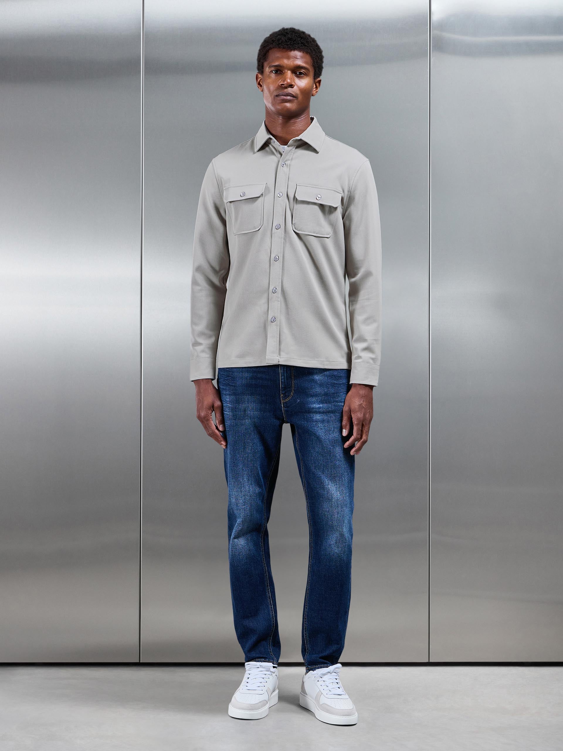 トップス meer. RIPPLE OVERSHIRT gray meer. RIPPLE OVERSHIRT gray