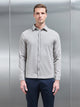 Textured Button Through Shirt in Stone