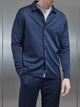 Textured Interlock Overshirt in Navy