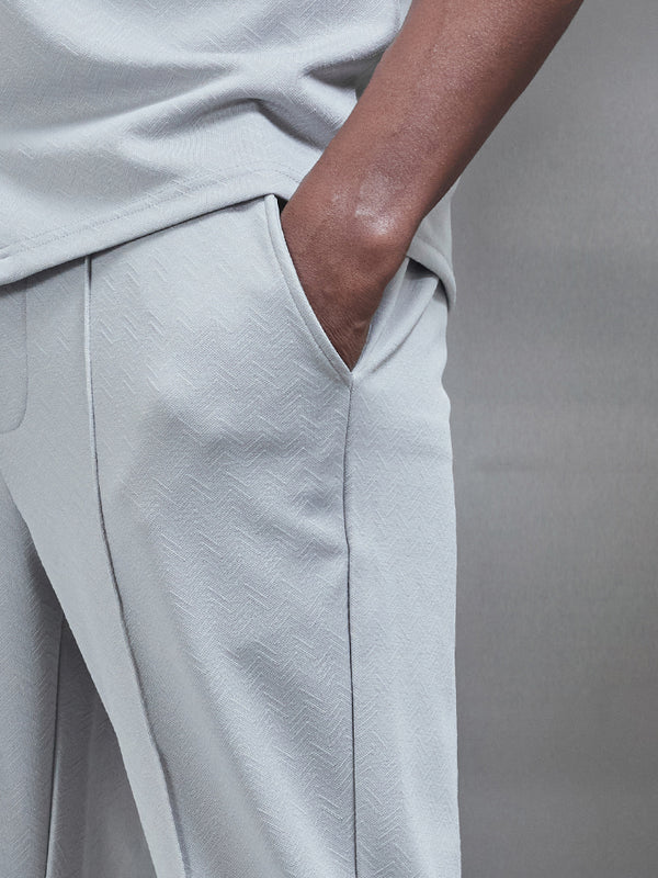 Textured Interlock Trouser in Mid Grey