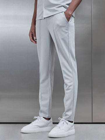 Textured Interlock Trouser in Mid Grey