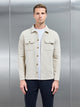 Textured Knitted Overshirt in Stone