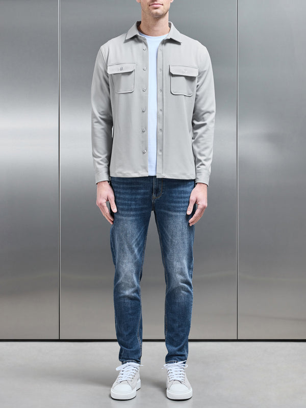 Textured Overshirt in Mid Grey