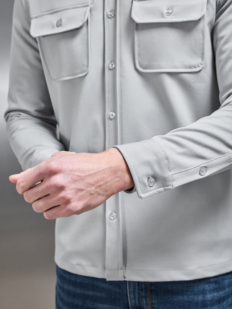 Textured Overshirt in Mid Grey