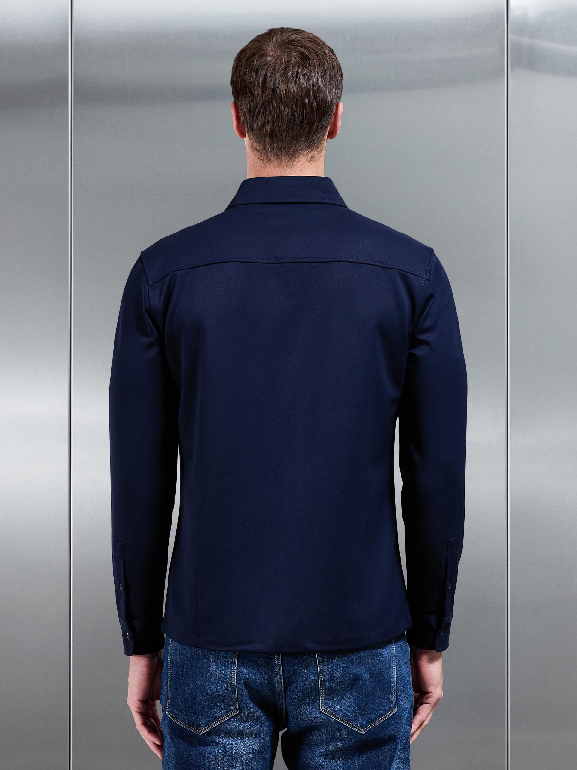 Textured Overshirt in Navy