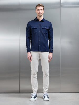 Textured Overshirt in Navy