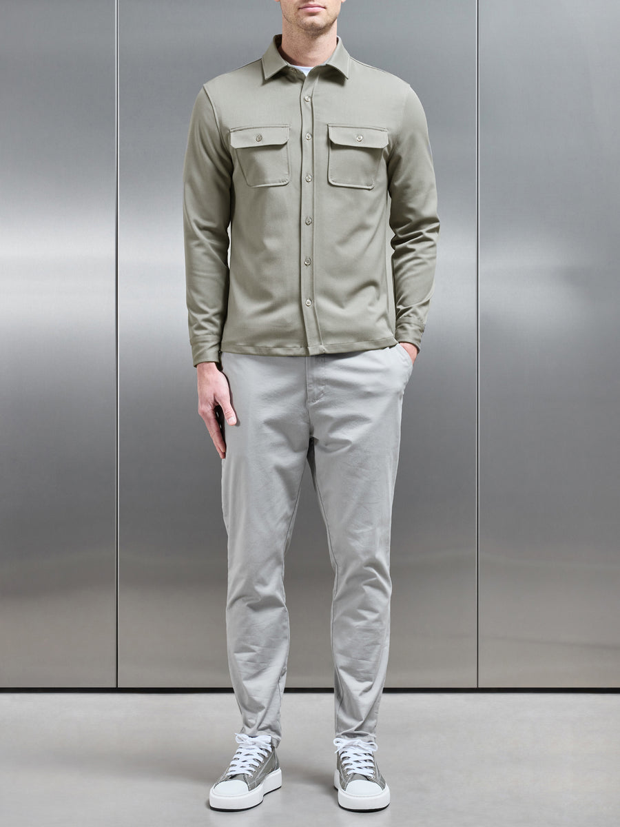 Textured Overshirt in Olive