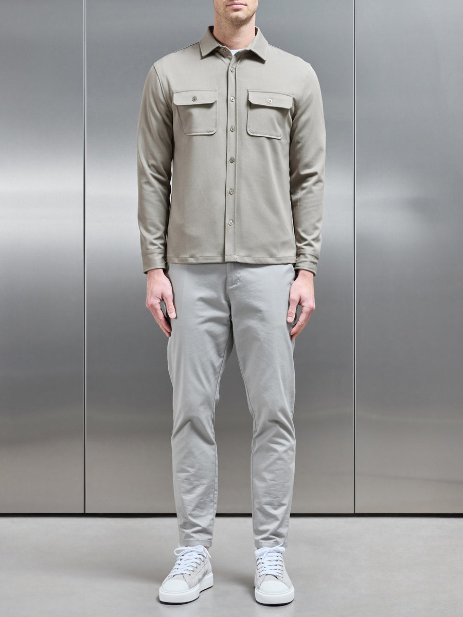 Textured Overshirt in Taupe