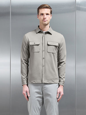 Textured Overshirt in Taupe
