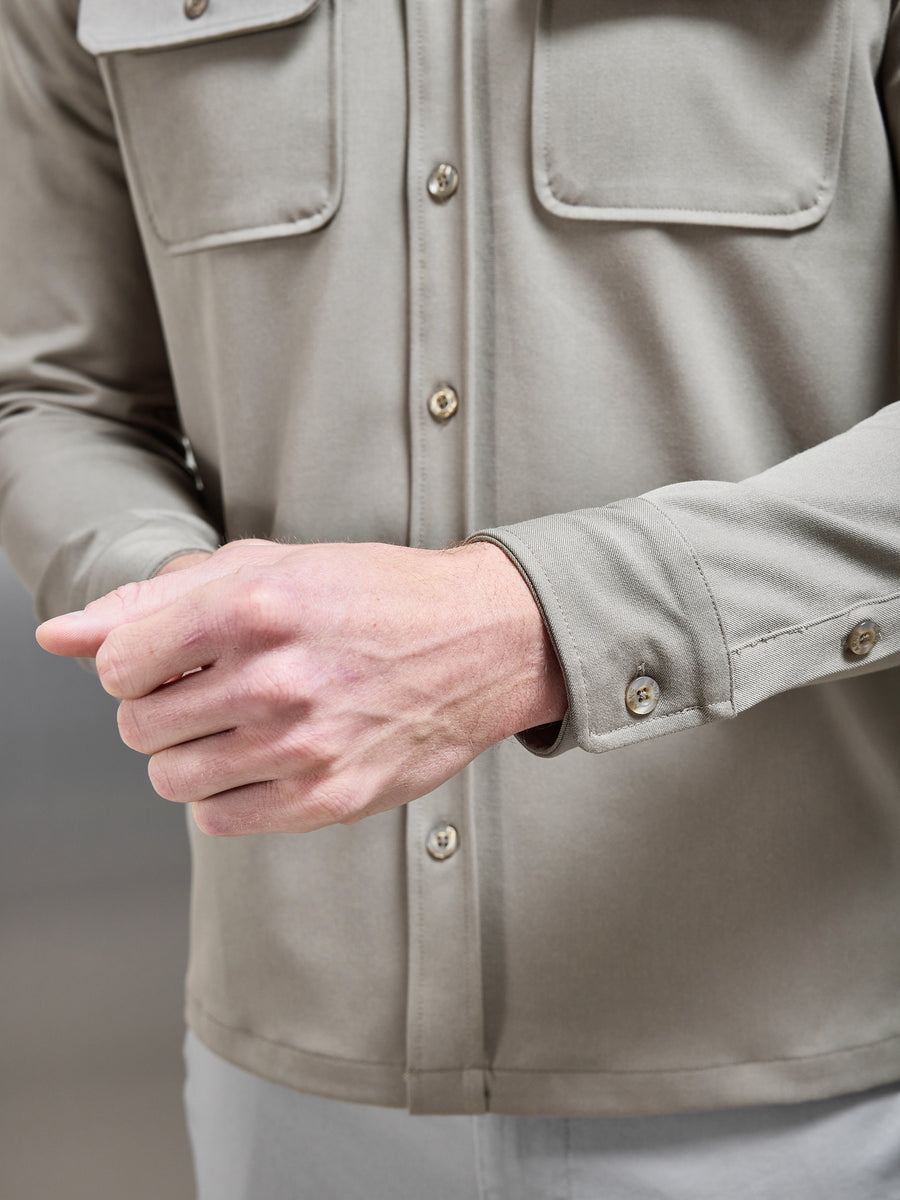 Textured Overshirt in Taupe