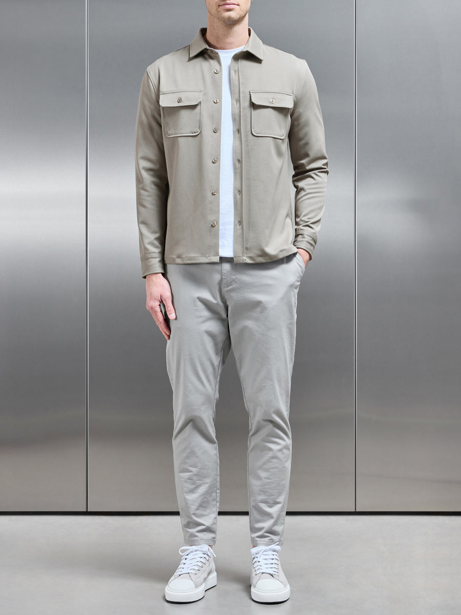 Textured Overshirt in Taupe