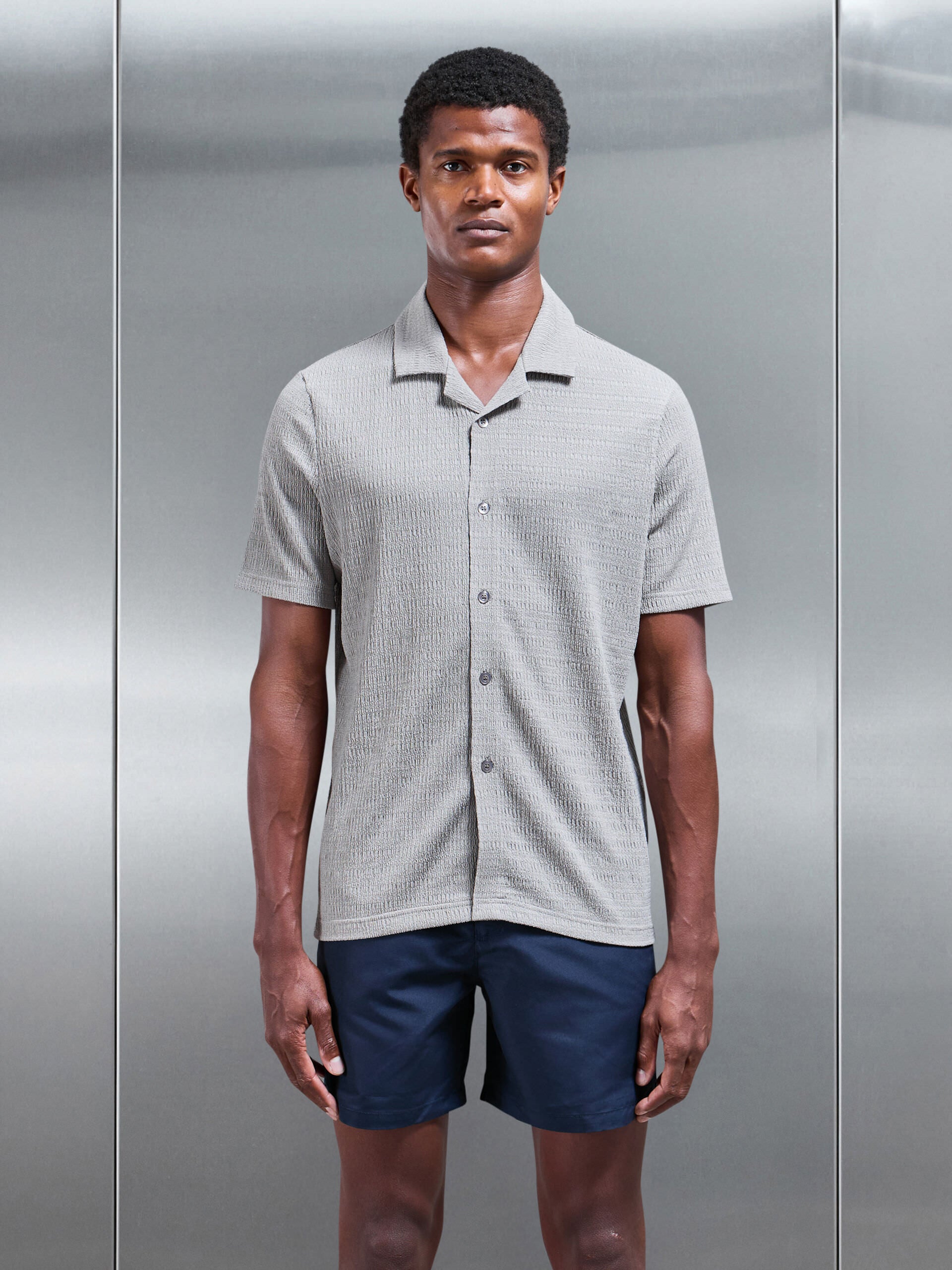 To The Beach Revere Collar Shirt in Stone