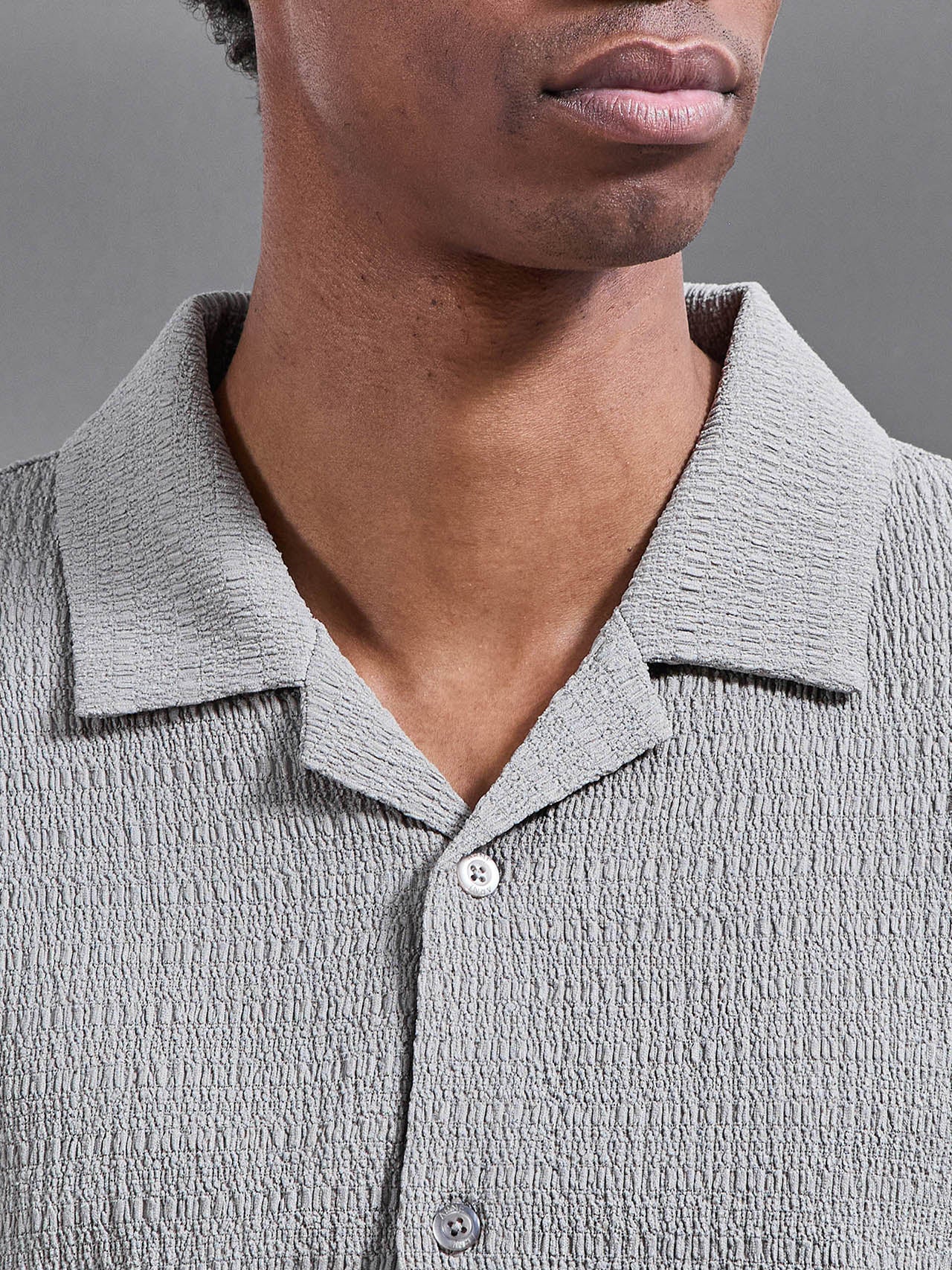 To The Beach Revere Collar Shirt in Stone