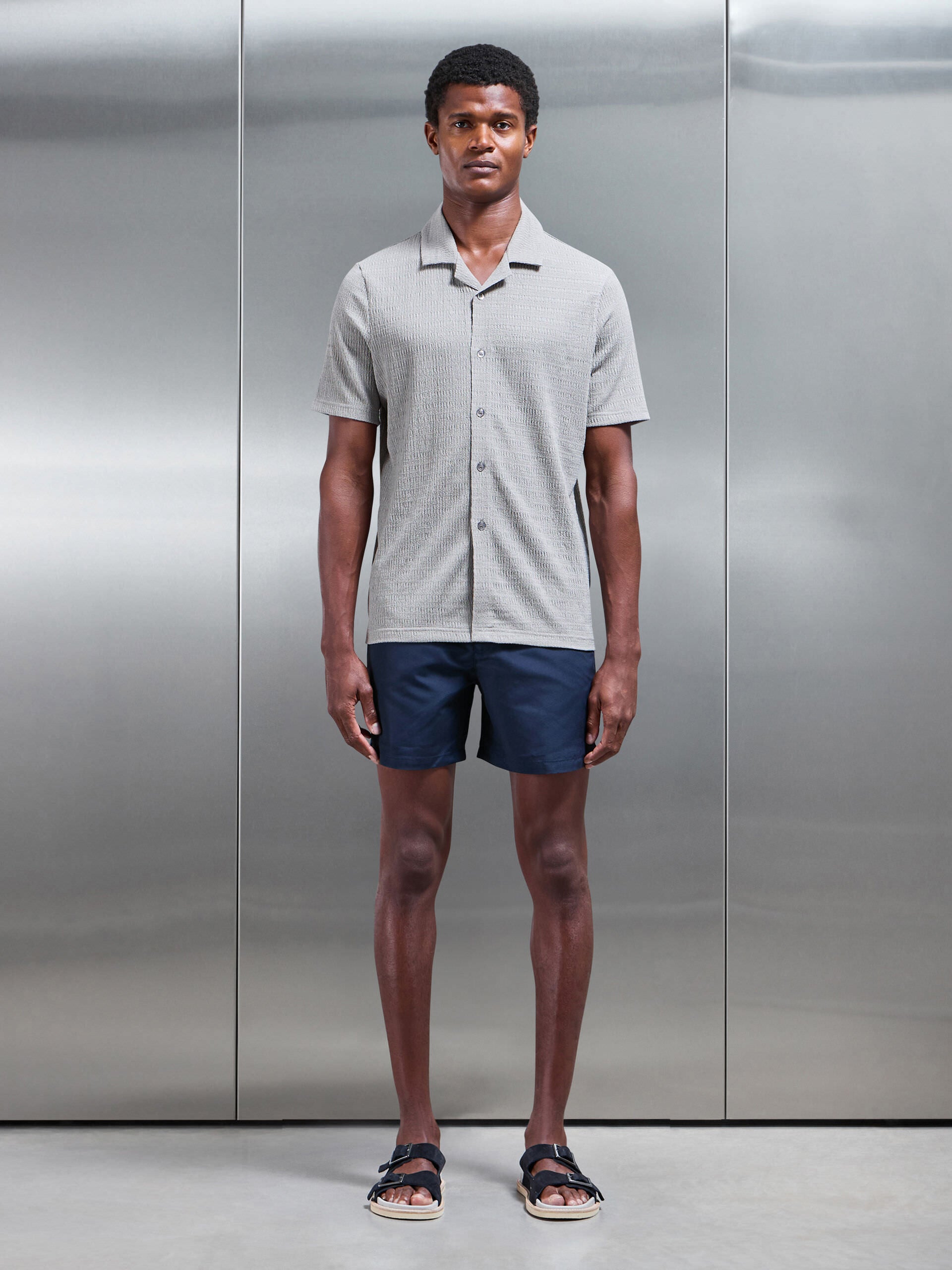 To The Beach Revere Collar Shirt in Stone
