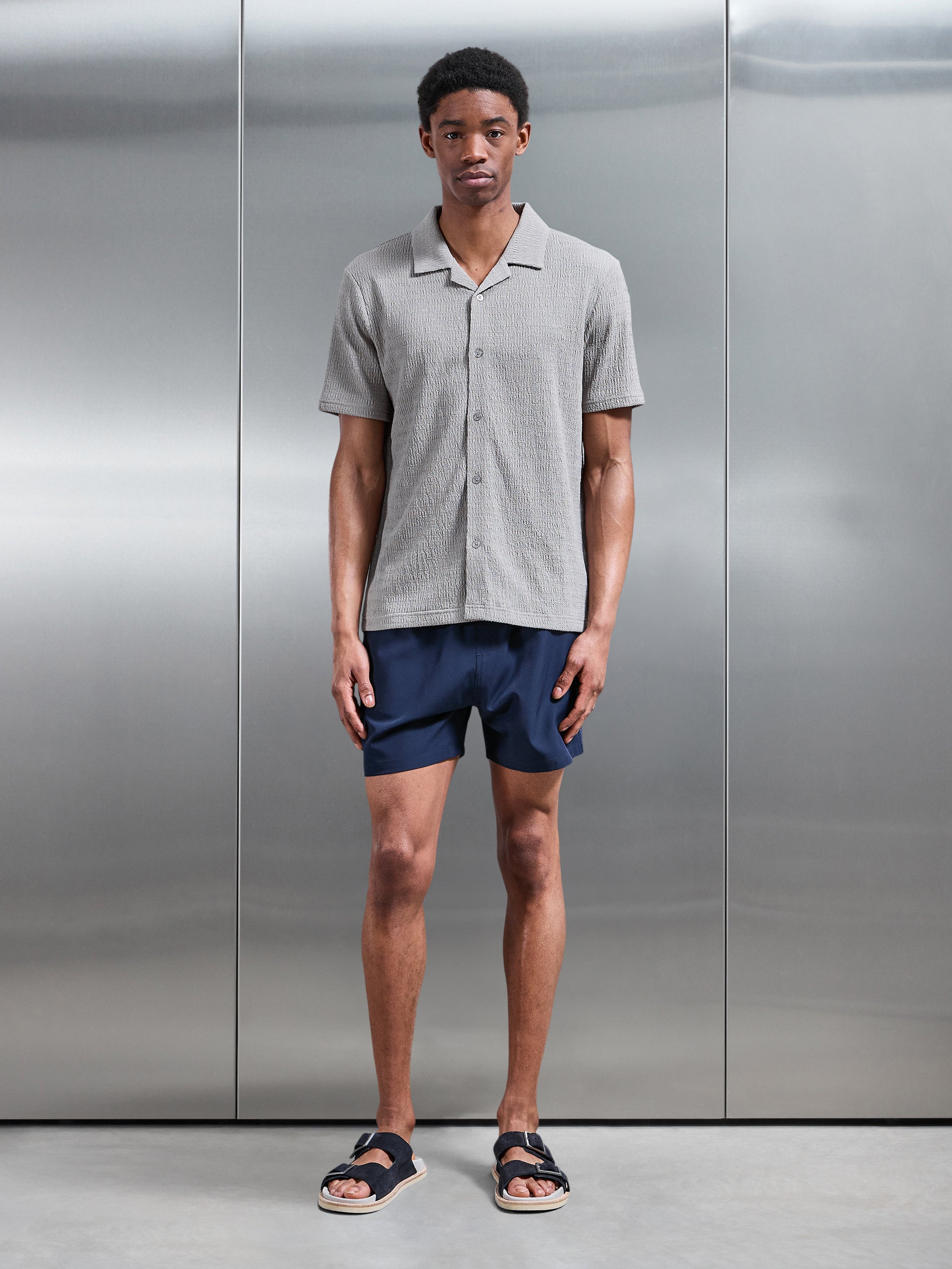 To The Beach Revere Collar Shirt in Stone