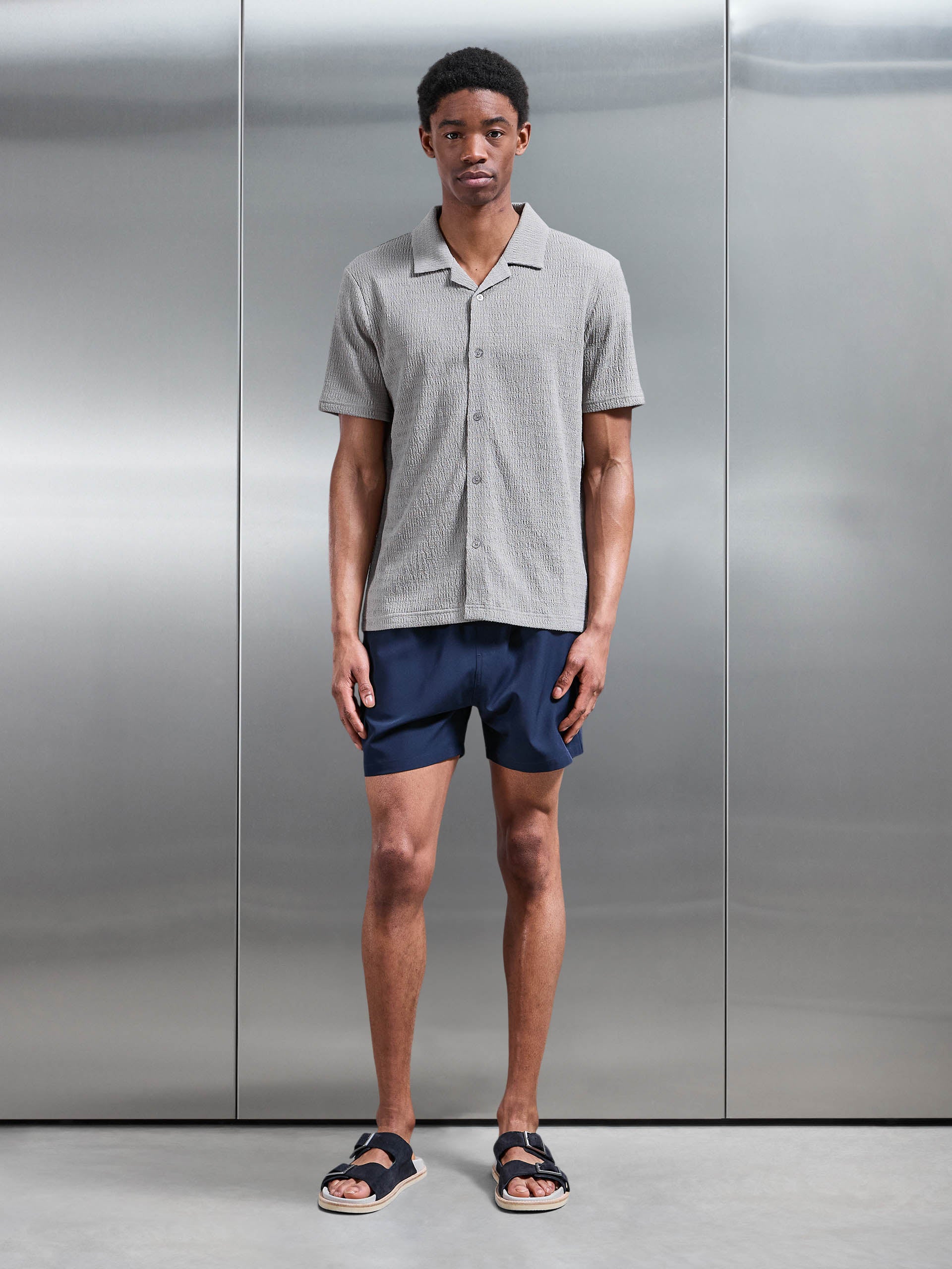 To The Beach Revere Collar Shirt in Stone