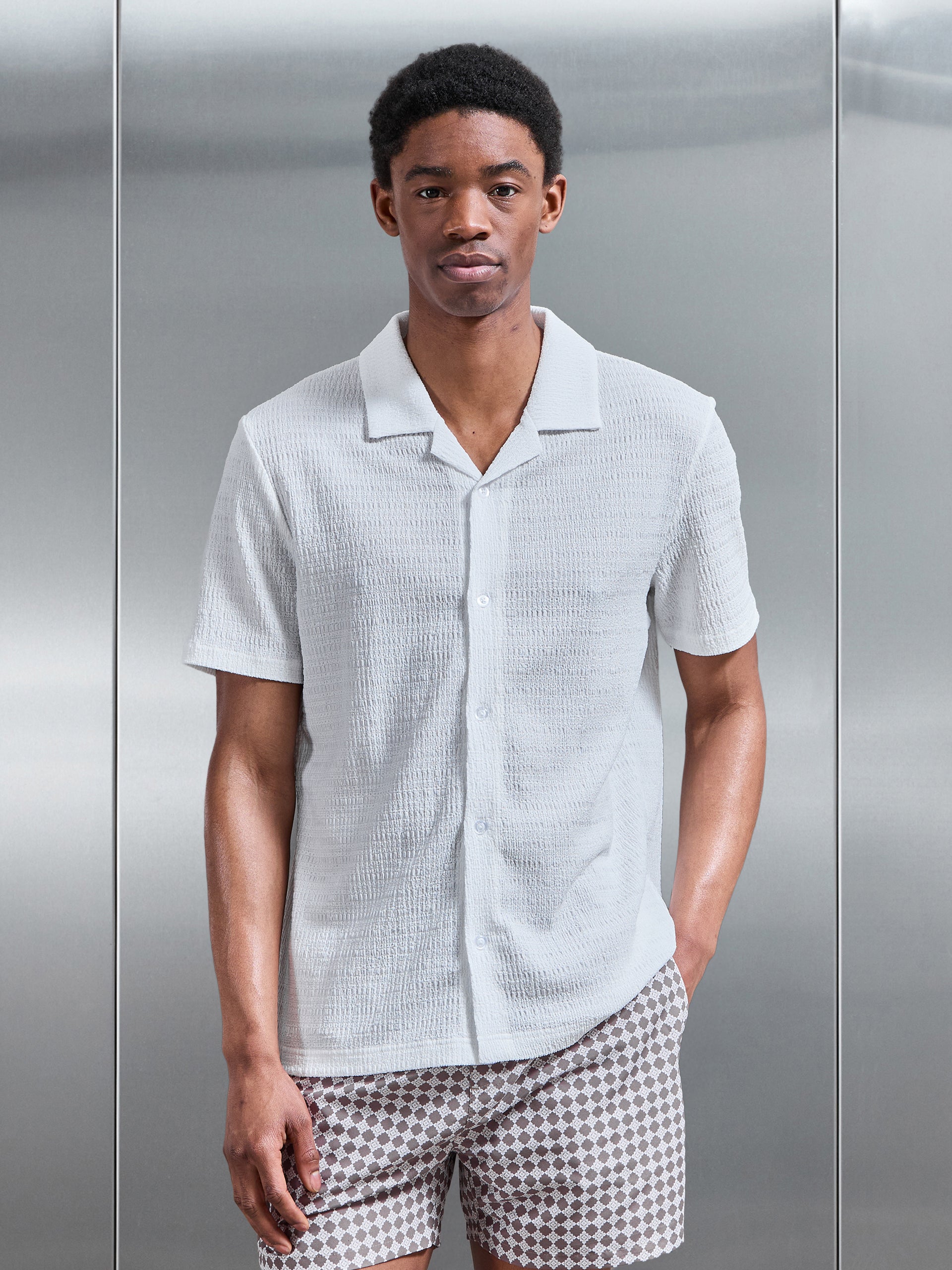 To The Beach Revere Collar Shirt in White
