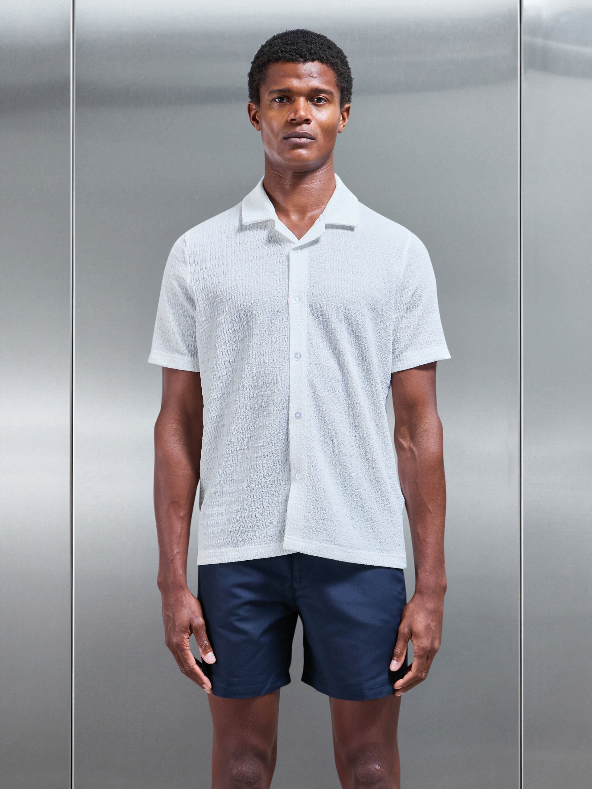 To The Beach Revere Collar Shirt in White