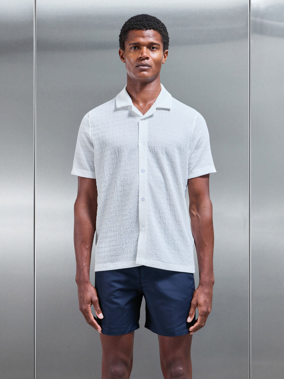 To The Beach Revere Collar Shirt in White