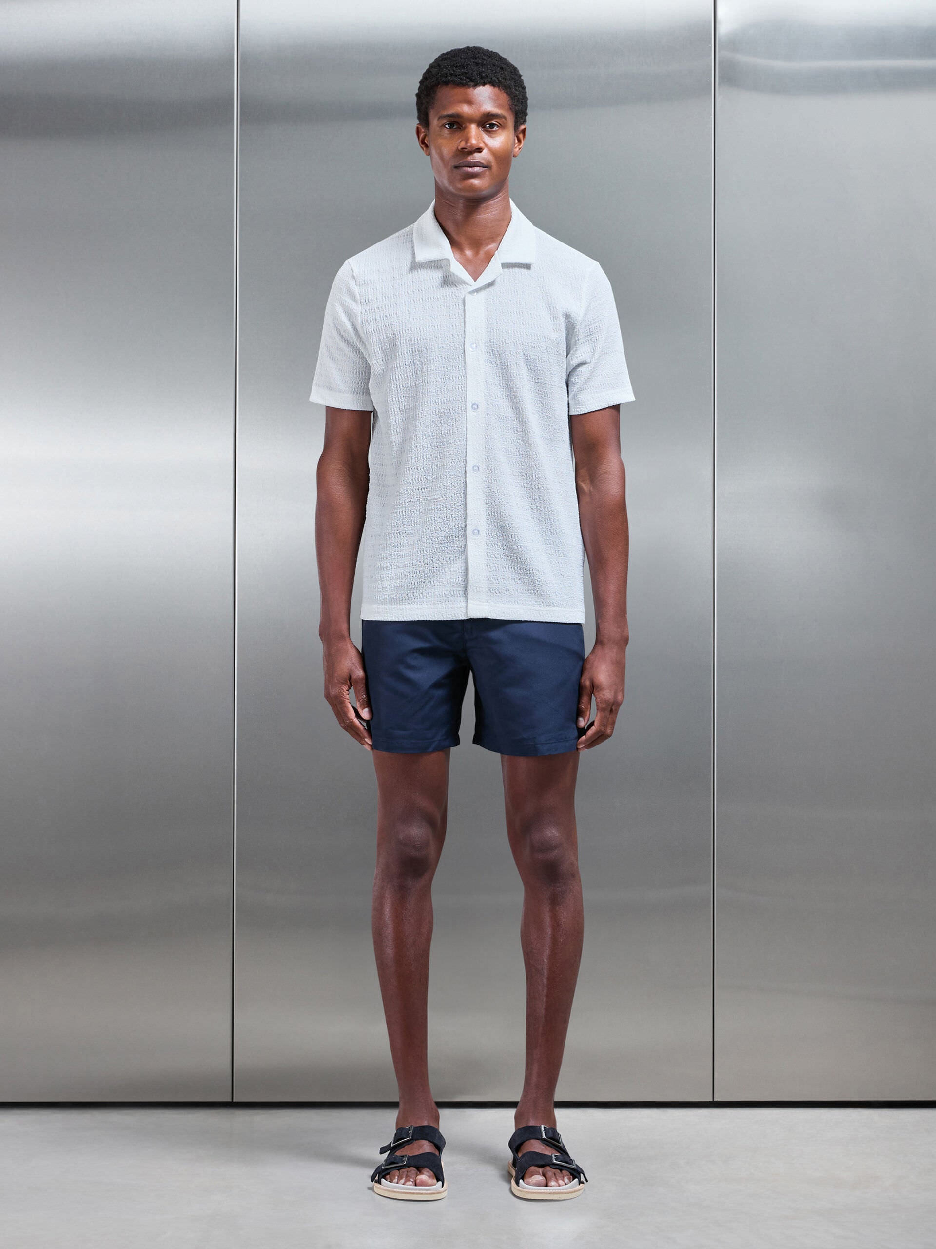 To The Beach Revere Collar Shirt in White