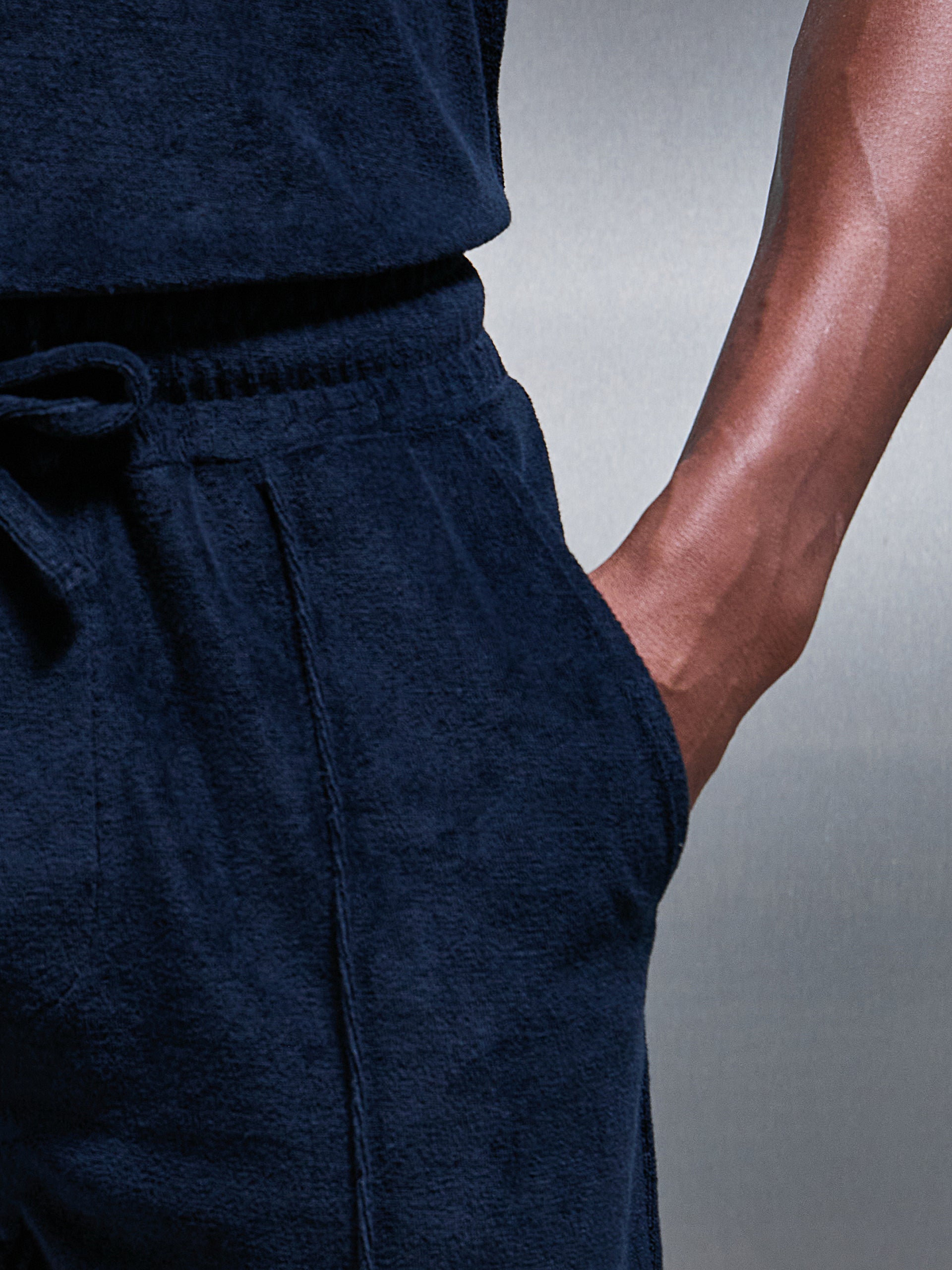 Towelling Short in Navy