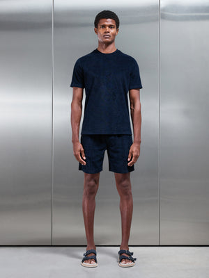 Towelling Short in Navy
