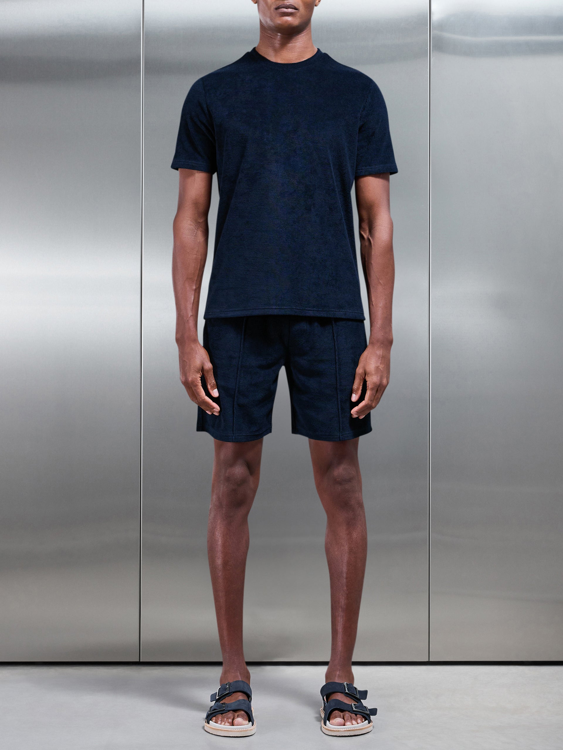 Towelling Short in Navy