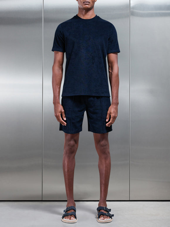 Towelling Short in Navy