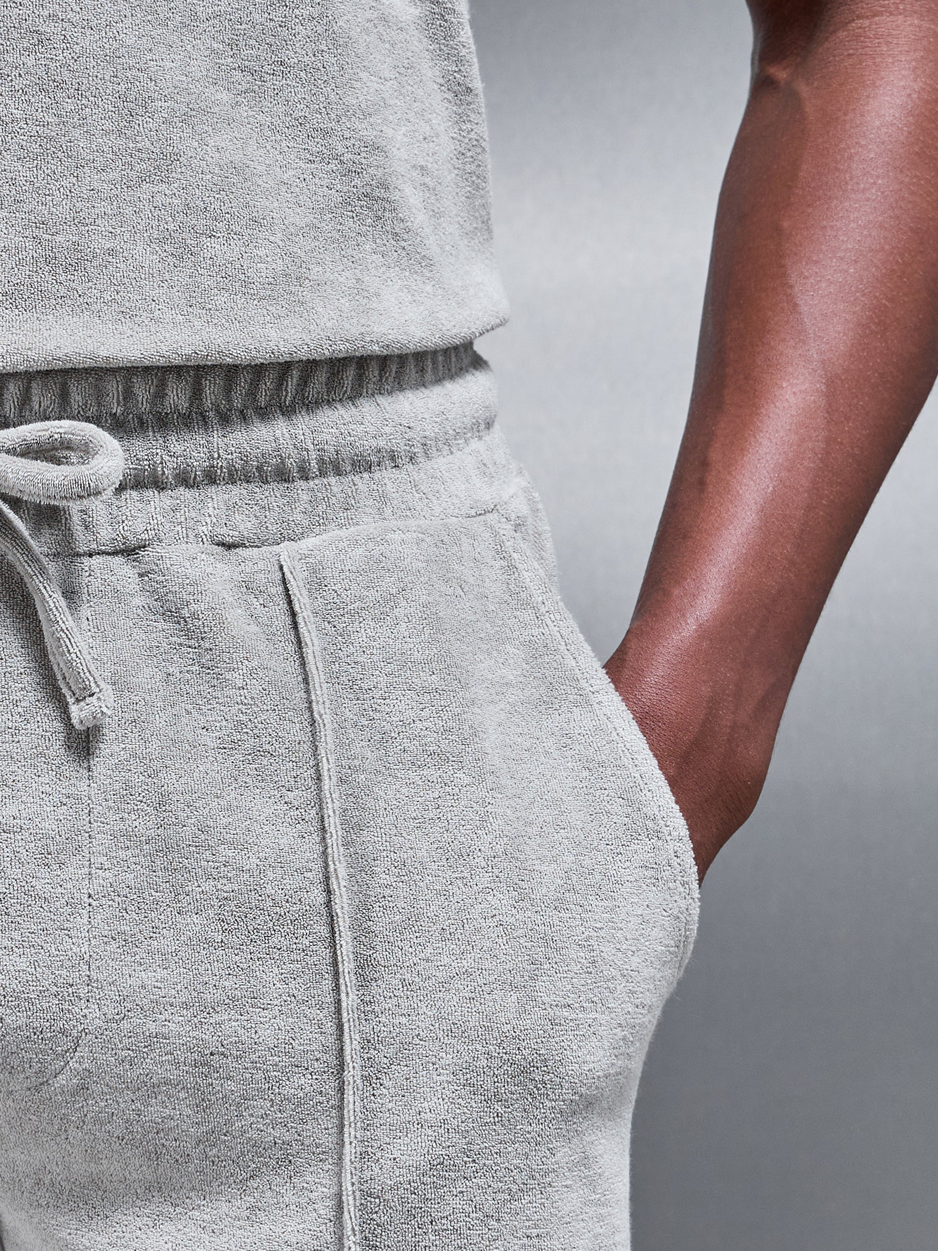 Towelling Short in Stone