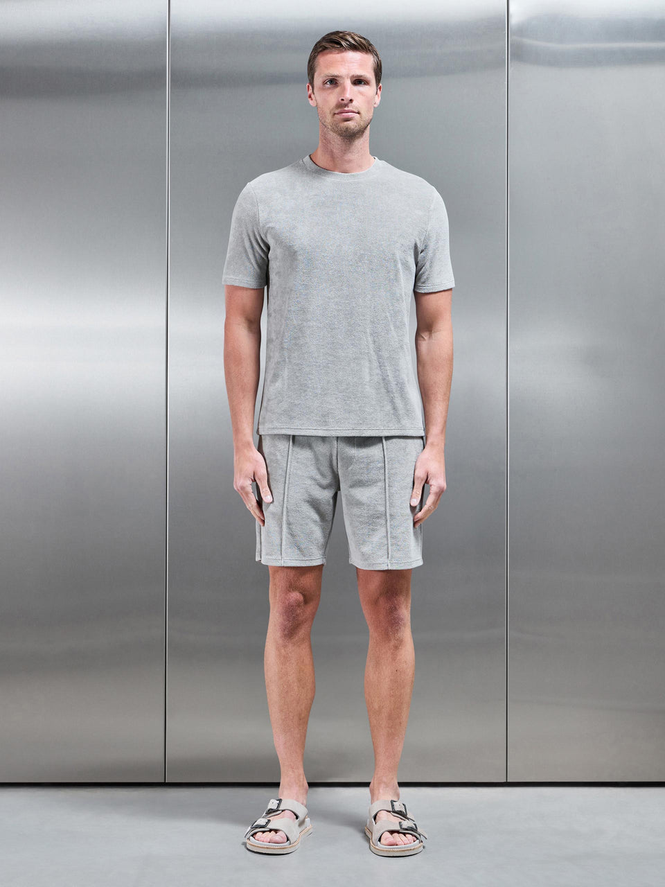 Towelling Short in Stone