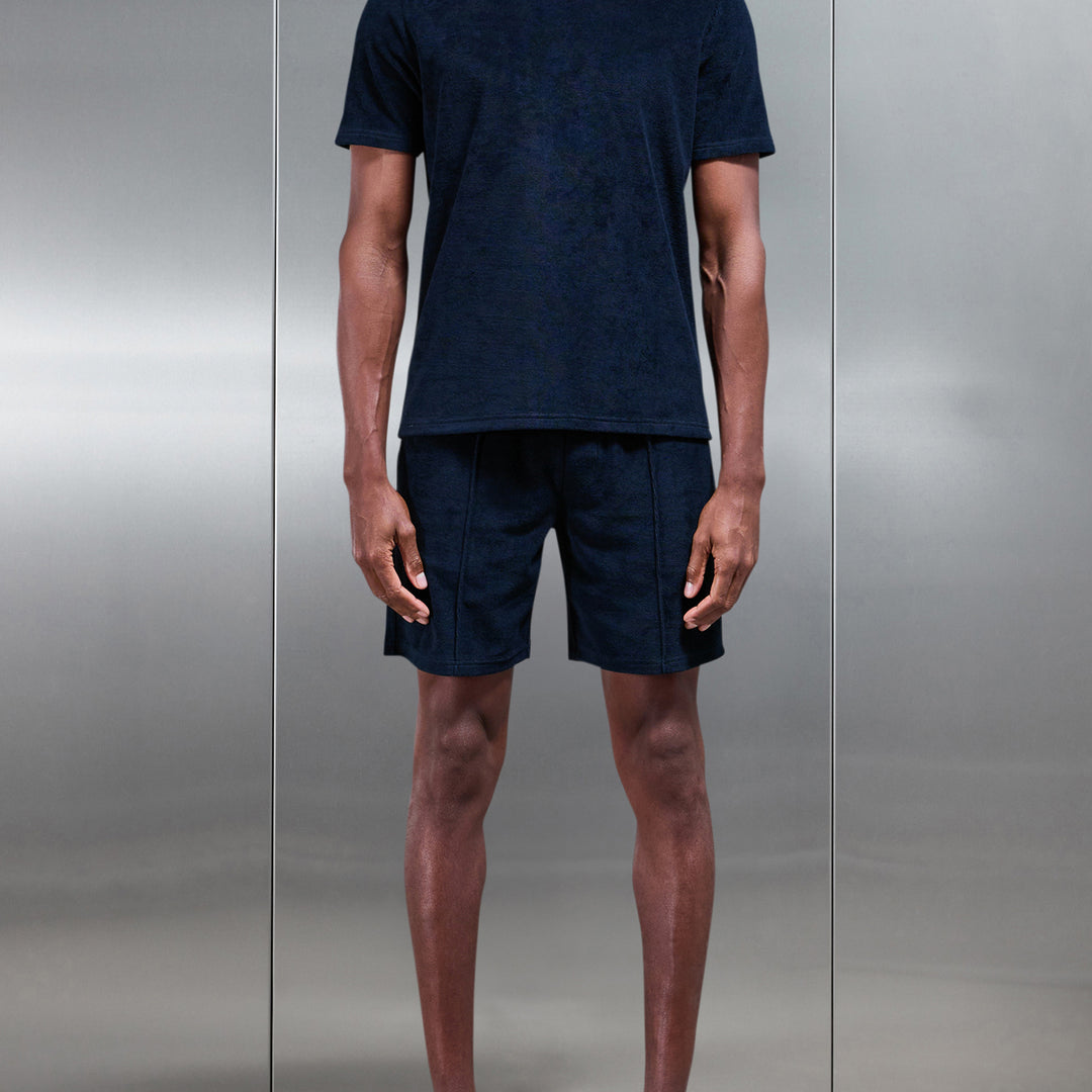 Towelling T-Shirt in Navy