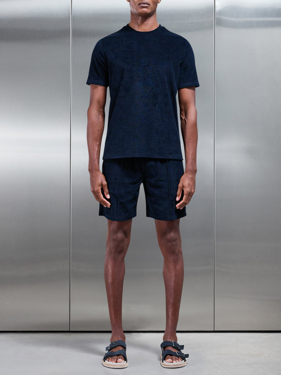 Towelling T-Shirt in Navy