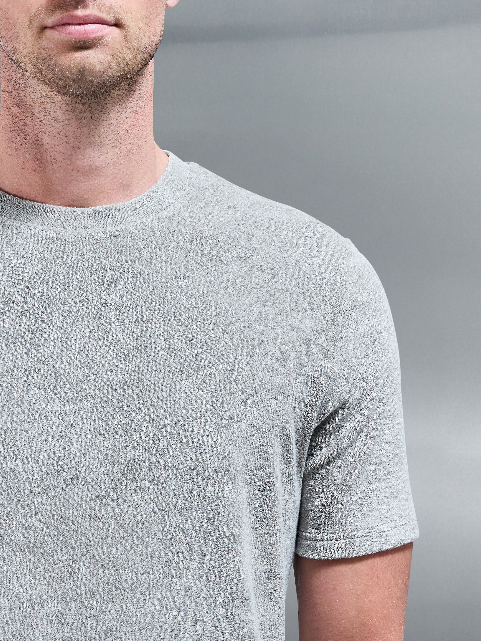 Towelling T-Shirt in Stone