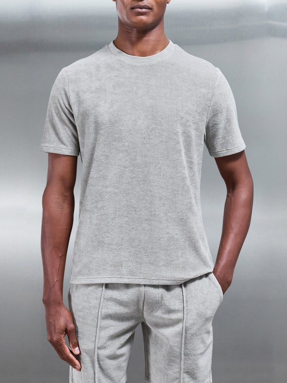 Towelling T-Shirt in Stone