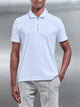 Towelling Zip Polo Shirt in White