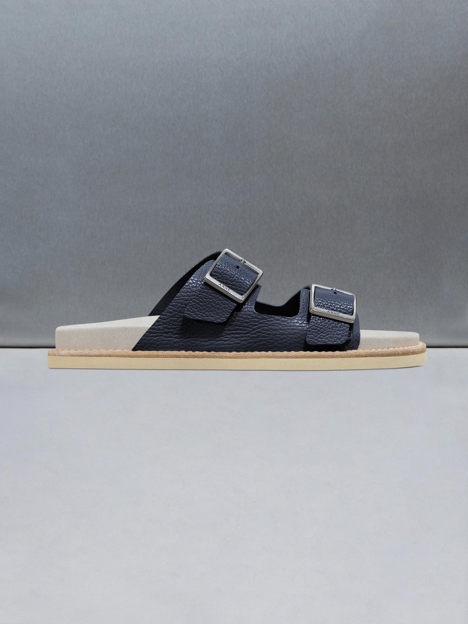 Tumbled Leather Sandal in Navy