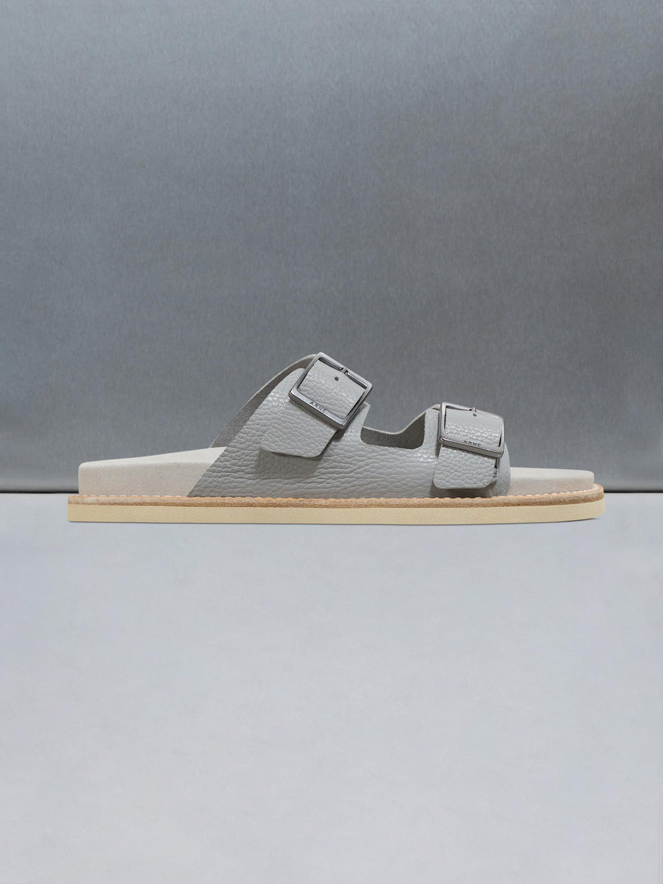 Tumbled Leather Sandal in Stone