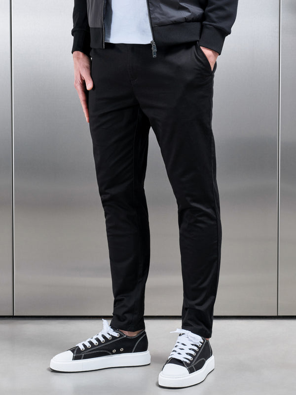 Slim Fit Chino Trouser in Black