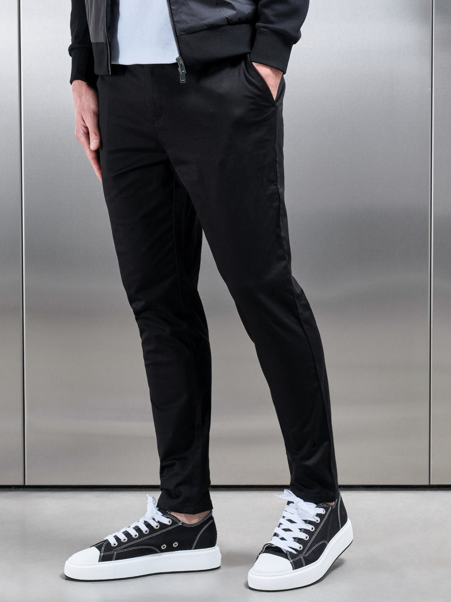 Slim Fit Chino Trouser in Black