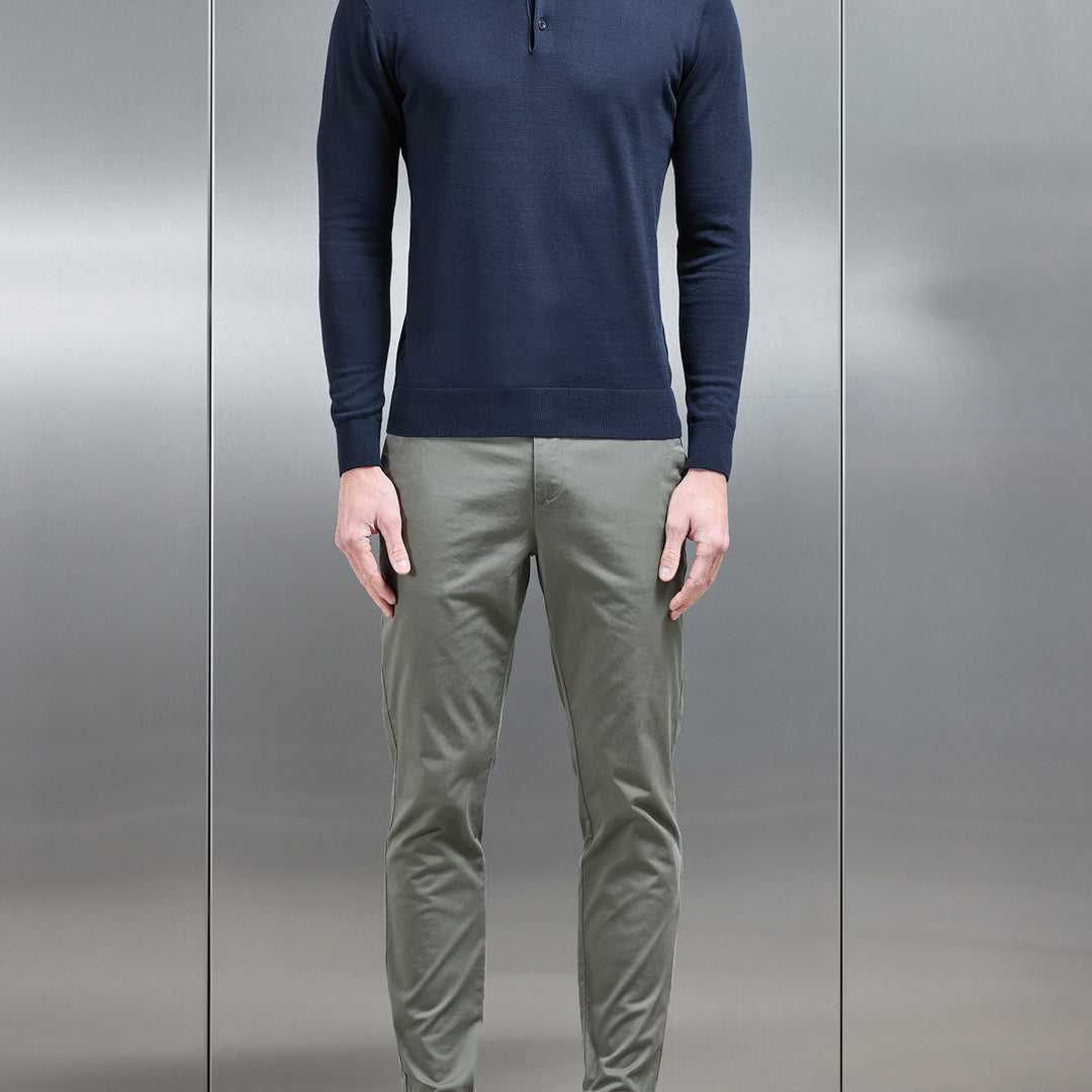 Tailored Chino Trouser in Olive