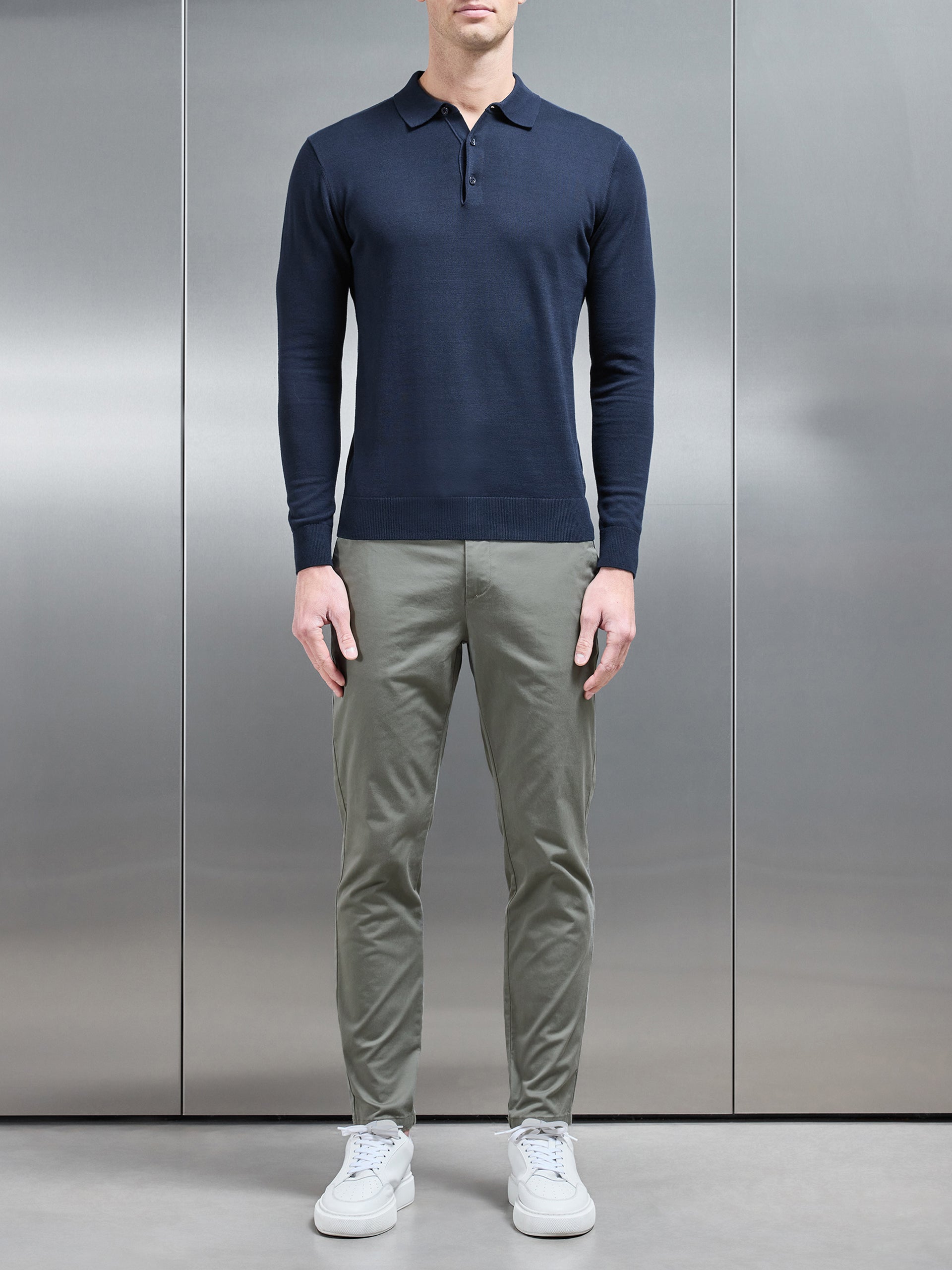 Tailored Chino Trouser in Olive